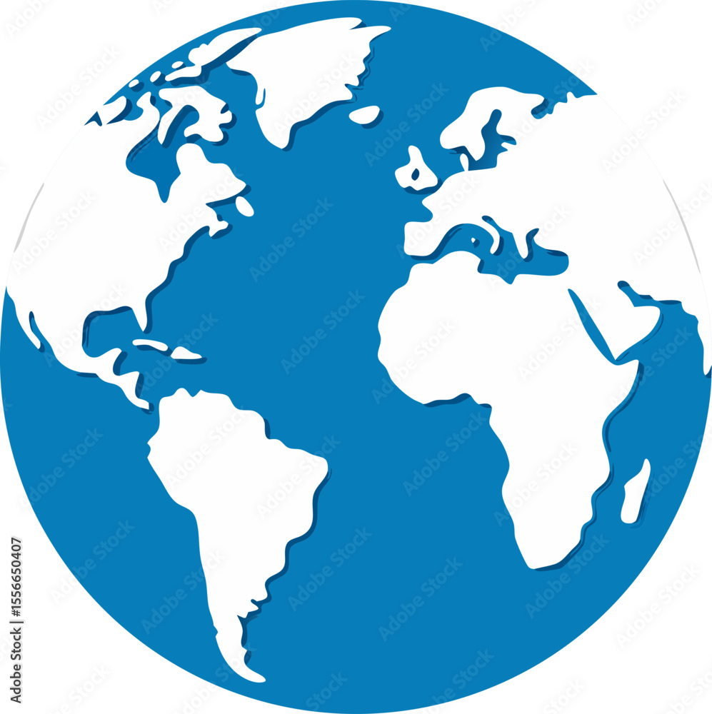 Poster vector silhouette of a globe or map shape abstract design with white background.