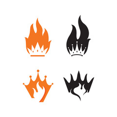 fire crown logo vector icon illustration