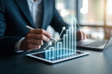 Digital transformation for business with data analysis and strategy planning