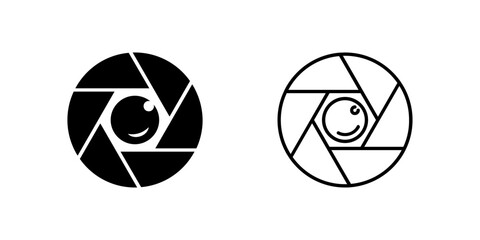 Icons of two camera shutters for photography and video. Represent capture and shoot.