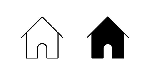 Icons of two home houses for real estate and living. Represent shelter and build.