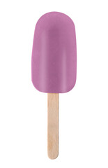 Yummy violet ice cream on white background