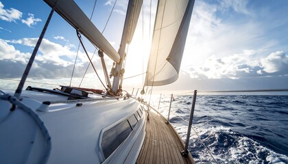 Sailing yacht at sunset
