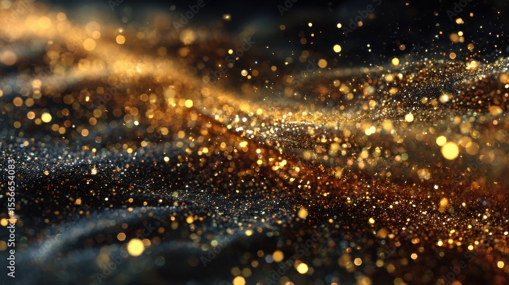 Poster the image is a close up of a gold and black sparkly surface. isolated-3d-background