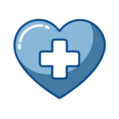 Fototapeta premium Heart Health Symbol With Medical Cross for Wellness and Care Representation
