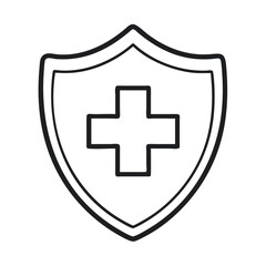 Fototapeta premium Shield Design Featuring a Medical Cross Symbol for Health and Safety