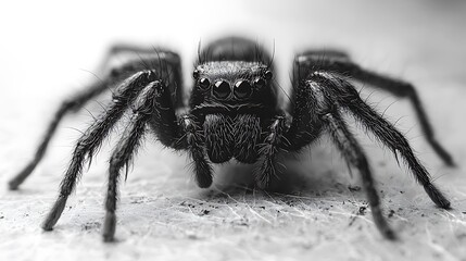 Spider Close-up Black and White Detailed Macro Insect