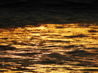 Close up shot of beautiful waves in the morning
