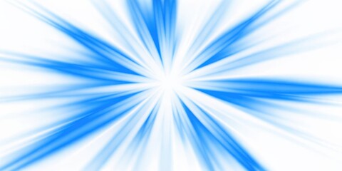 Fototapeta premium Bright blue streaks of light radiating from a white center point