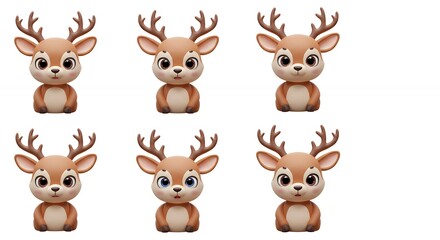 Cute deer figurines holiday design