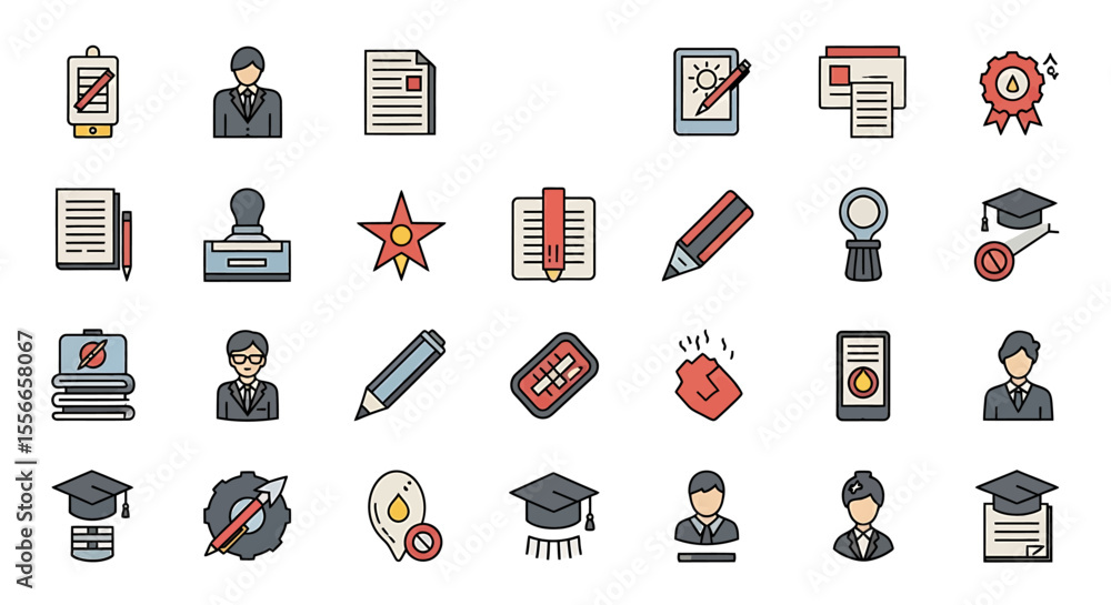 Aufkleber vector icons set of vector icon of a professional person in a suit minimalist style. vector illustra