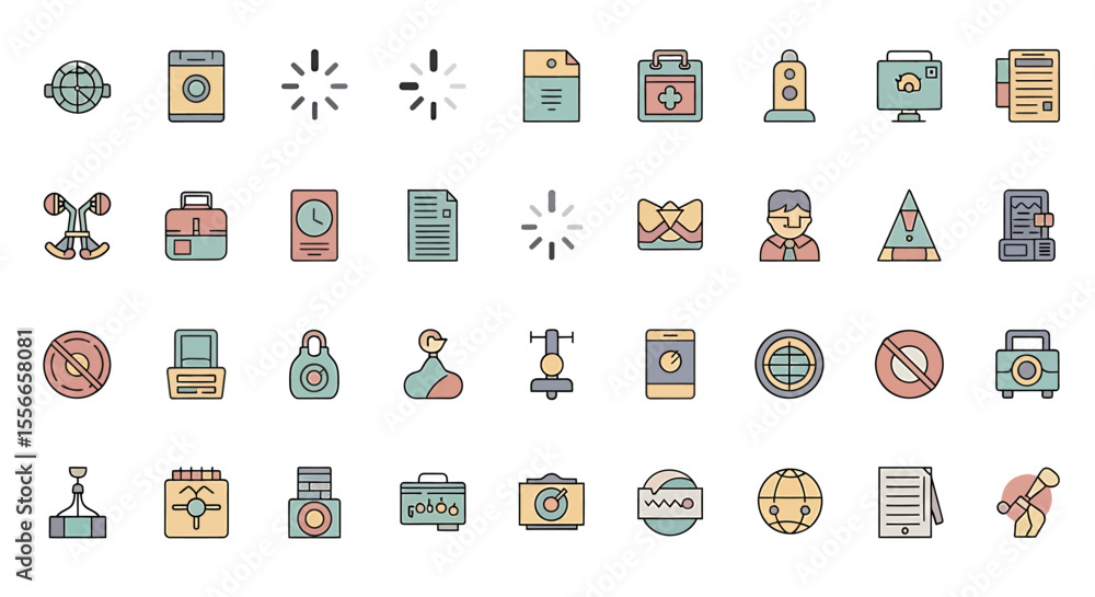 Poster vector icons set of vector illustration of a loading icon with radial lines. vector illustrations. e