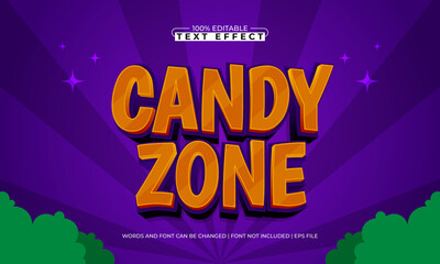 candy zone editable text effect with a gaming and play text style