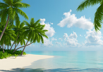 Tropical Island Paradise Beach Scene Stunning tropical beach