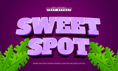 sweet spot editable text effect with a gaming and play text style