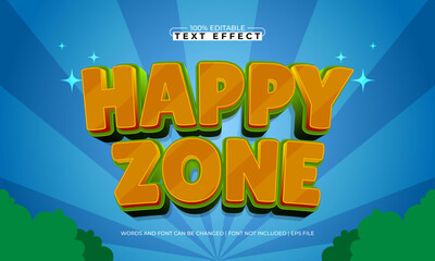 happy zone editable text effect with a gaming and play text style