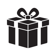 Gift box solid glyph icon with ribbon for present surprise birthday celebration and holiday special offer shopping and packaging symbol vector