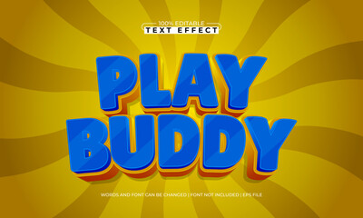 play buddy editable text effect with a gaming and play text style