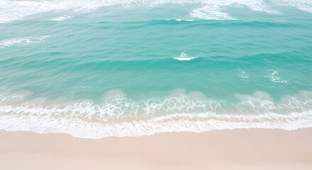 Tranquil Turquoise Ocean Waves on a Sandy Beach