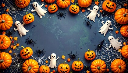 ハロウィンのカボチャの背景とコピースペース　