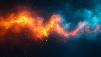Obraz premium Abstract Orange and Blue Nebula Galaxy Space Background