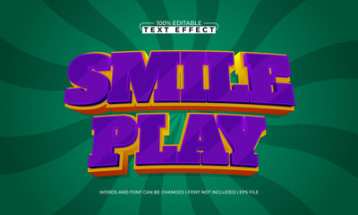 smile play editable text effect with a gaming and play text style