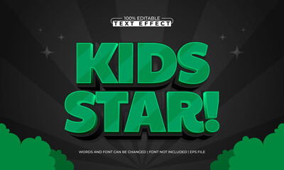kids star editable text effect with a gaming and play text style