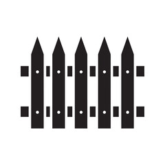 Fence solid glyph icon representing boundary enclosure property line and garden barrier for home security and private area protection symbol vector