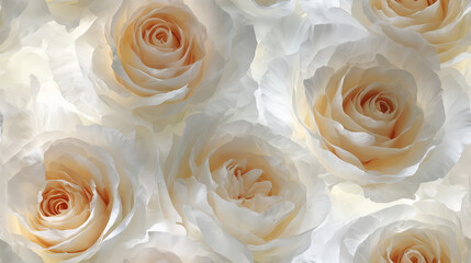 Seamless Ethereal White Roses