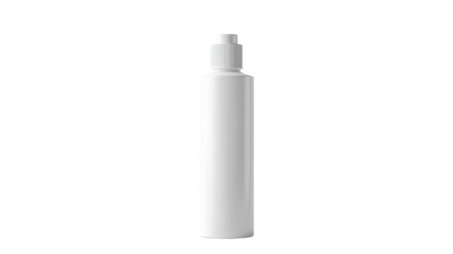 white plastic bottle on white background