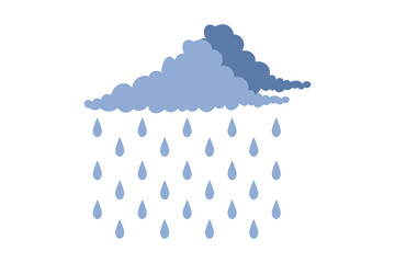 Hand-drawn style vector illustration of clouds dropping multicolor rain, adorable rainy sky scene, creative kids-friendly design with pastel droplets, cartoon clouds and seamless background
