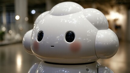 Friendly robot head close up