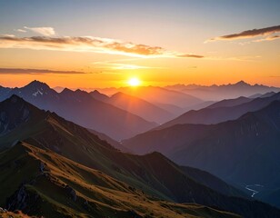 Mountain sunrise panorama (2)
