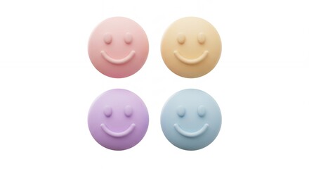 Obraz premium Pastel colored smiley faces