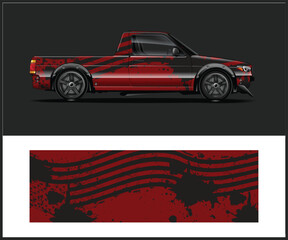 Red and Black Truck Graphic Design Vehicle wrap