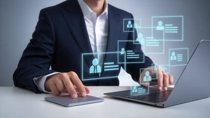 Digital human resources management concept on modern technology solutions
