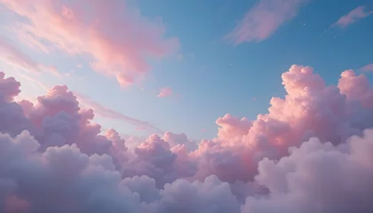 Soft pastel sky background with pink clouds and dreamy atmosphere, ideal for fantasy themes" ©  Muhammad Nabeel