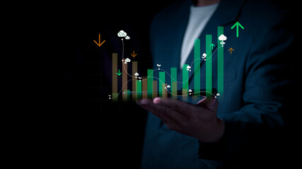 Businessmen are demonstrating net zero greenhouse gas emissions so that the global climate does not...