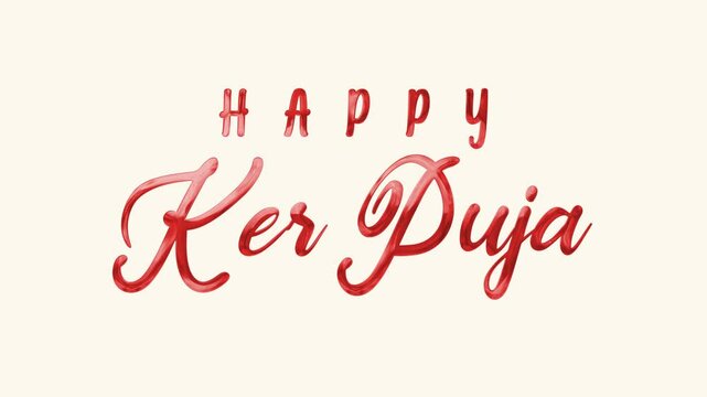 Happy Ker Puja Text Animation, perfect for festive social media posts, greeting cards, and event invitations.