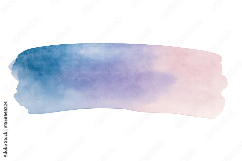 Poster blue and pink watercolor gradient on transparent background, perfect for adding a touch of color to 