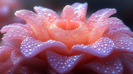 Close-up of Pink Flower-like Structure with Bubbles