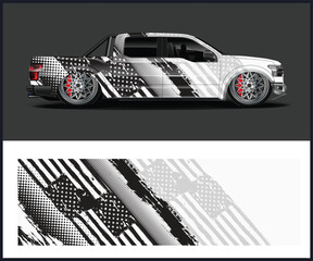 American Flag Design Car Wrap for Pickup Truck