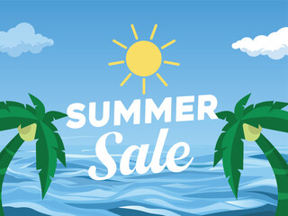 summer sale poster for design, summer discount banner
