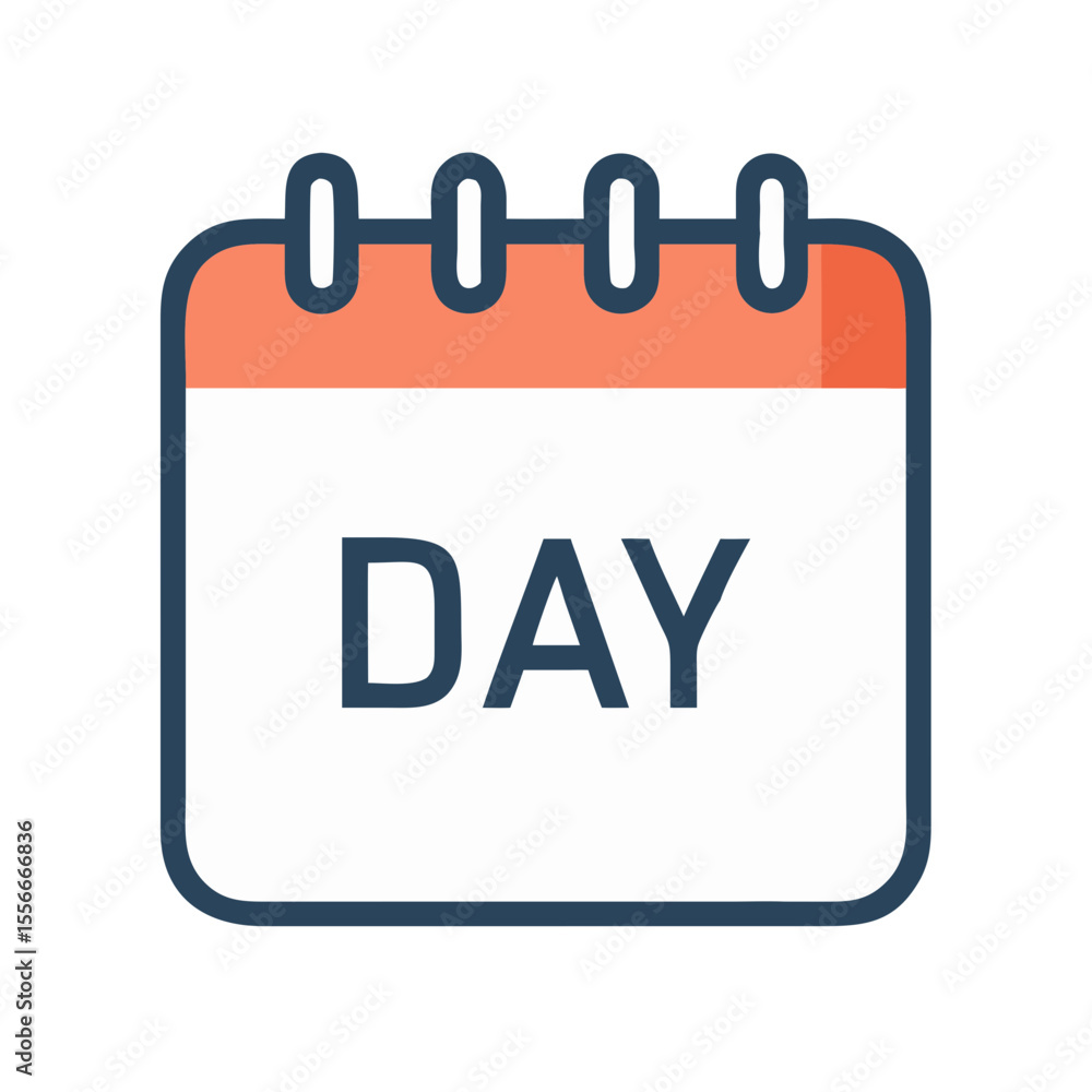 Poster modern calendar icon with 'day' text displayed on a black background