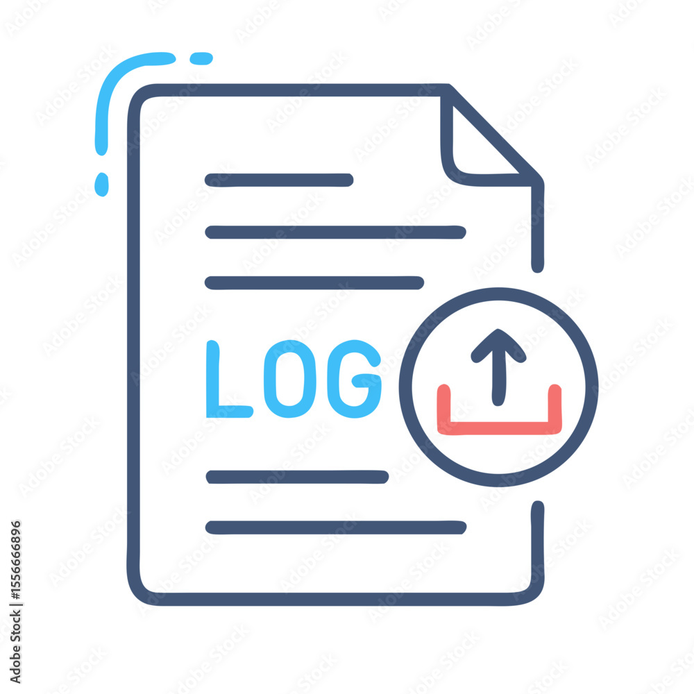 Poster log file upload icon with modern design style for data management