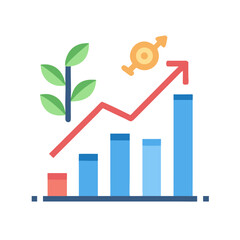 Growing Investment and Financial Success Illustrated by Upward Trending Chart