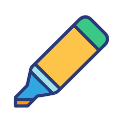 Graphic Illustration of a Bold Colored Highlighter for Design, Art or Educational Materials