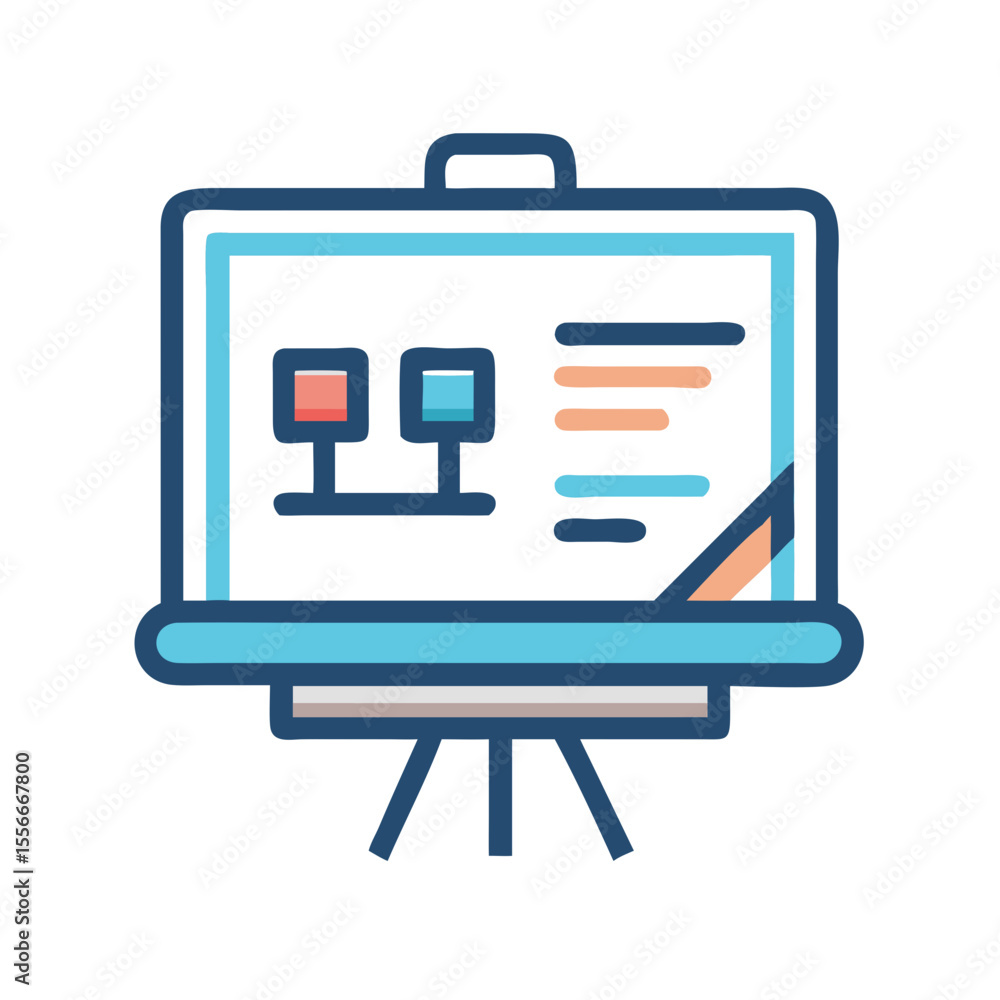 Poster presentation board with charts and text data for business strategy planning and project reporting