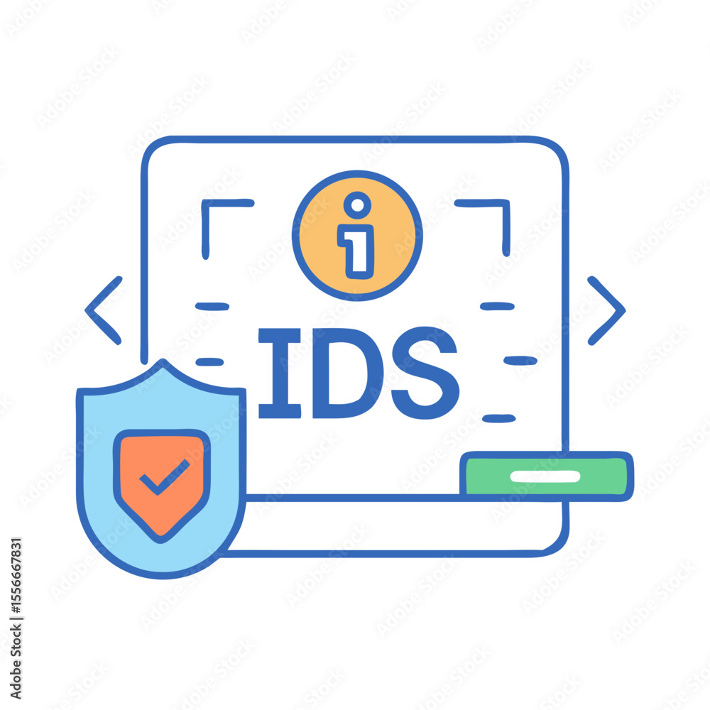 Poster ids cybersecurity interface with shield icon representing protection and system controls