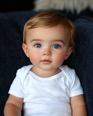 Fototapeta premium American modeling expert 3D child modeling posing cartoon baby